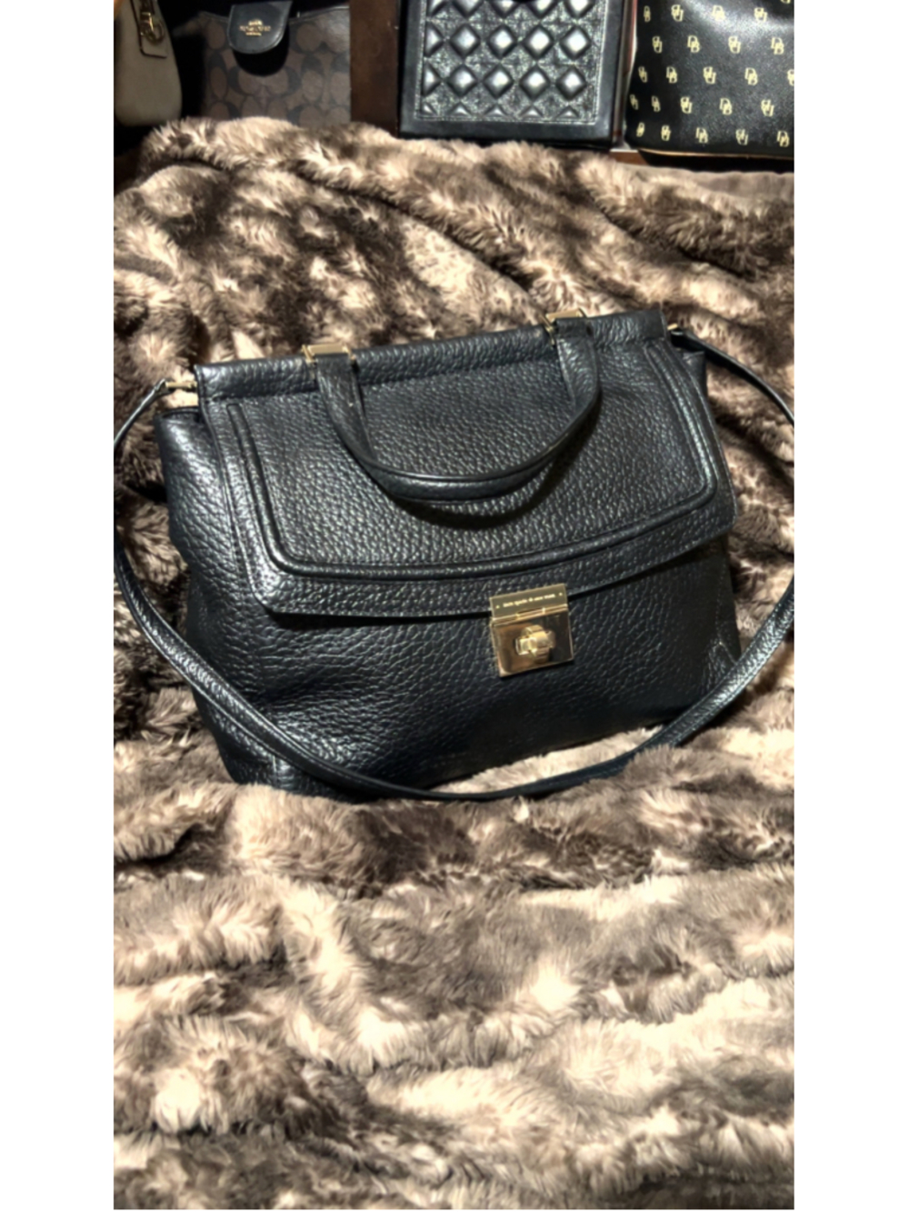 Women's Kate Spade Black Leather Satchel Bag, One Size